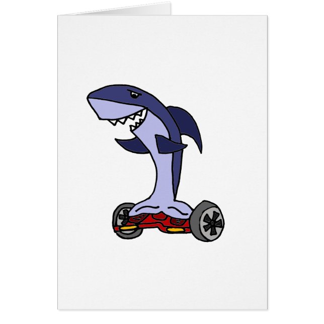 Lustiger Haifisch auf rotem Hoverboard (Vorne)