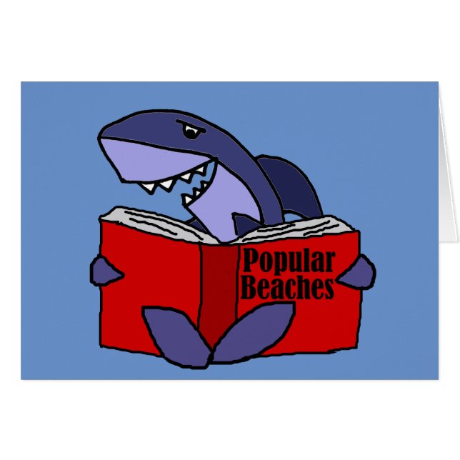 Lustiger Haifisch, der populäres Strand-Buch liest (Vorderseite (Horizontal))