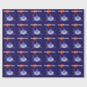 Lustiger Haifisch, der roten Ballon hält Geschenkpapier (Flach)