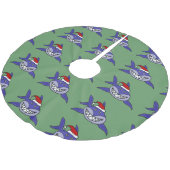 Lustiger Haifisch im Polyester Weihnachtsbaumdecke (Schrägansicht)