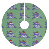 Lustiger Haifisch im Polyester Weihnachtsbaumdecke (Vorderseite)