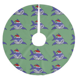 Lustiger Haifisch im Polyester Weihnachtsbaumdecke