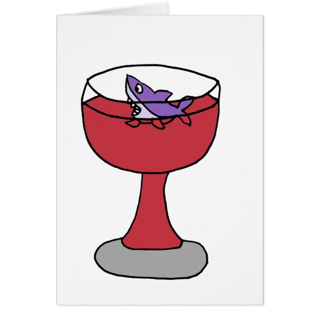 Lustiger Haifisch im Rotwein-Glas (Vorne)