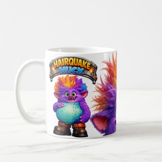 Lustiger Hairquake-Monster  Kaffeetasse (Links)