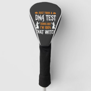 Lustiger Halloween-DNA-Test Hexe Grafik Golf Headcover