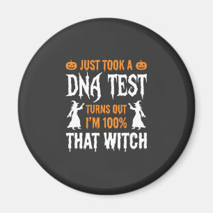 Lustiger Halloween-DNA-Test Hexe Grafik Magnet