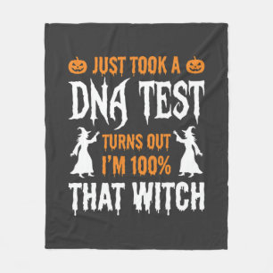 Lustiger Halloween-DNA-Test-Hexen-Grafik Fleecedecke