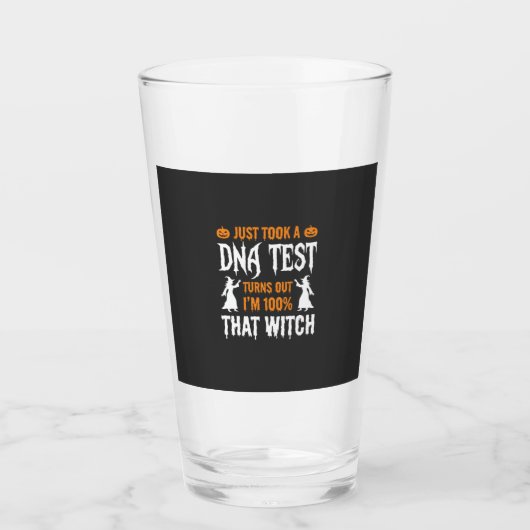 Lustiger Halloween-DNA-Test-Hexen-Grafik Glas (Vorderseite)
