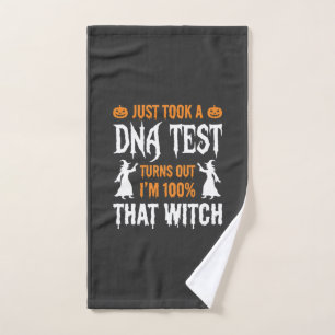 Lustiger Halloween-DNA-Test-Hexen-Grafik Handtuch