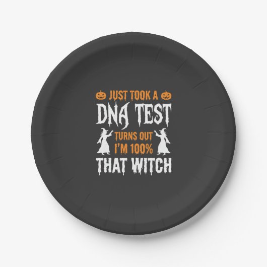 Lustiger Halloween-DNA-Test-Hexen-Grafik Pappteller (Vorderseite)
