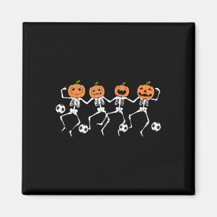 Lustiger Halloween-Fußballspieler Kürbis Skelette Magnet