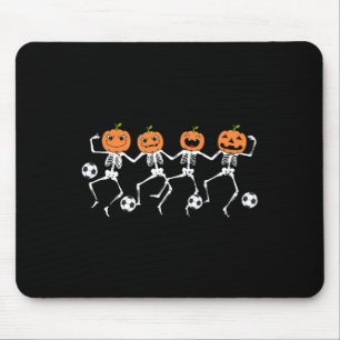 Lustiger Halloween-Fußballspieler Kürbis Skelette Mousepad