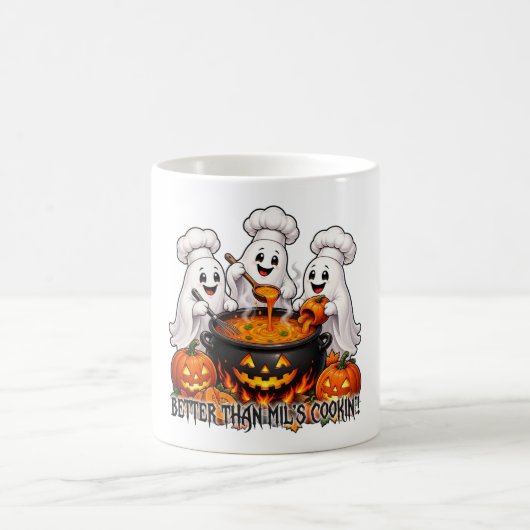 Lustiger Halloween-Geist – Besser als Omas Kochen Kaffeetasse (Mittel)