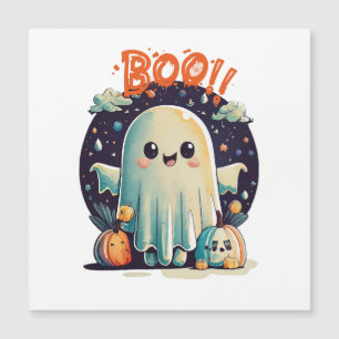 Lustiger Halloween-Geist Boo in der Galaxie Magnetkarte
