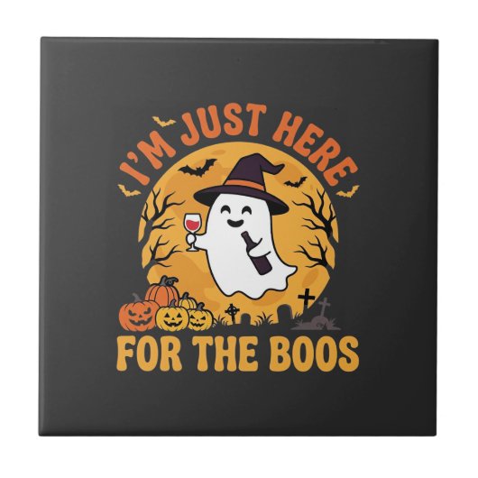 Lustiger Halloween-Geist Ich bin nur wegen der Buh Fliese (Vorderseite)