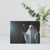 Lustiger Halloween-Geist Postkarte (Stehend Vorderseite)
