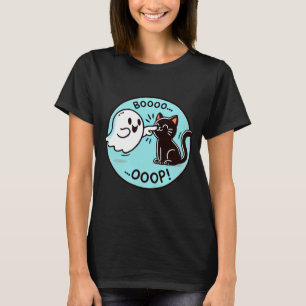 Lustiger Halloween-Geist Schwarze Katze Boop Easy T-Shirt