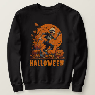 Lustiger Halloween gruseliger laufender Skelett Sweatshirt