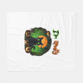 Lustiger Halloween Gruseliger Schwarzer Katze Kürb Fleecedecke (Vorderseite (Horizontal))