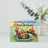 Lustiger Halloween-Gruß Postkarte (Stehend Vorderseite)