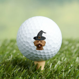 Lustiger Halloween-Hexenhut mit Ihrem Hund-Foto Golfball