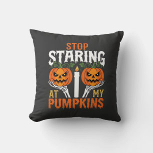 Lustiger Halloween-Hör auf, meine Kürbisse anzusta Kissen