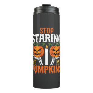 Lustiger Halloween-Hör auf, meine Kürbisse anzusta Thermosbecher