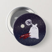 Lustiger Halloween-Humor Überdenkender Geist Button (Vorne & Hinten)