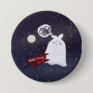 Lustiger Halloween-Humor Überdenkender Geist Button