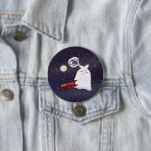Lustiger Halloween-Humor Überdenkender Geist Button (Beispiel)