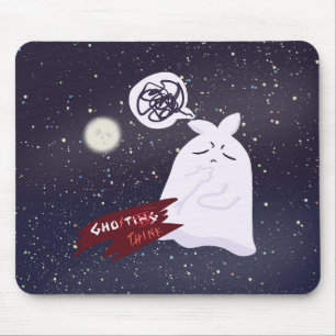 Lustiger Halloween-Humor Überdenkender Geist Mousepad