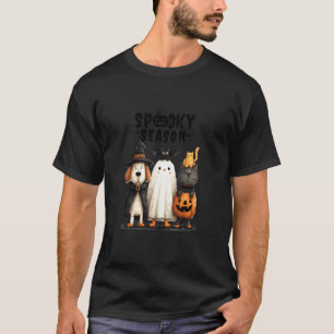 Lustiger Halloween-Hund, Katze und Geist Süße Tier T-Shirt