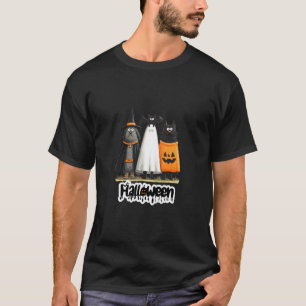 Lustiger Halloween-Hund, Katze und Geist Süße Tier T-Shirt