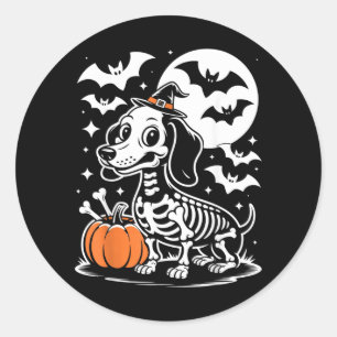 Lustiger Halloween-Hund-Skelett Gruseliger Welpe K Runder Aufkleber