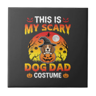 Lustiger Halloween-Hunde-Vater-Kostüm Hexe Beagle Fliese