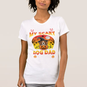 Lustiger Halloween-Hunde-Vater-Kostüm Hexe Beagle T-Shirt