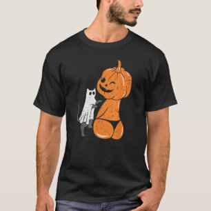 Lustiger Halloween Jack-O-Lantern-Kürbis im Bikini T-Shirt