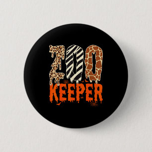 Lustiger Halloween-Kostüm für Tierpfleger Zoo Tier Button
