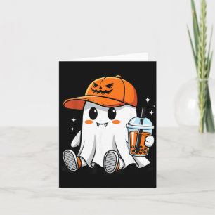 Lustiger Halloween-Kostüm: Geist trinkt Kaffee Karte