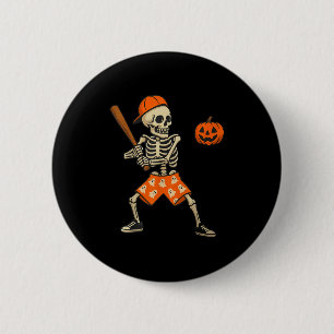 Lustiger Halloween-Kostüm Skelett Baseball-Schlagm Button