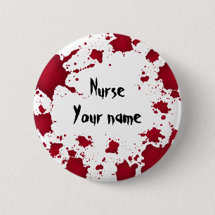 Lustiger Halloween-Krankenschwestername Button