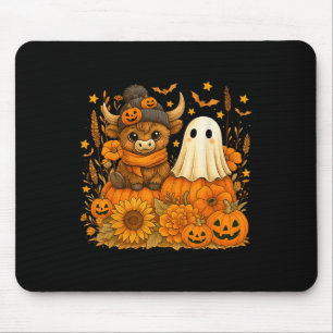Lustiger Halloween-Kuh-Geist Gruseliger Herbst-Kür Mousepad