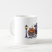 Lustiger Halloween-Kunst Hexeneinkauf Kaffeetasse (Vorderseite Links)