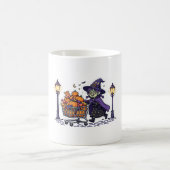 Lustiger Halloween-Kunst Hexeneinkauf Kaffeetasse (Mittel)