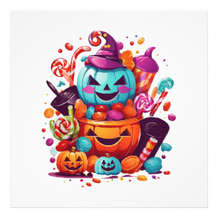 lustiger Halloween-Kürbis Fotodruck