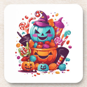 lustiger Halloween-Kürbis Getränkeuntersetzer