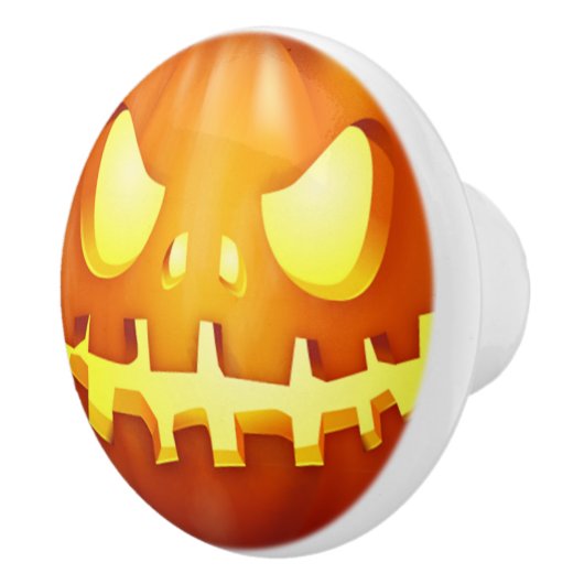 Lustiger Halloween-Kürbis-glühende Kürbislaterne Keramikknauf (Rechts)
