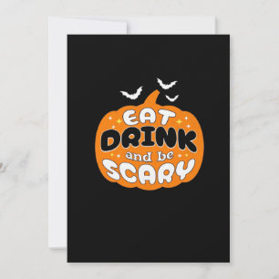Lustiger Halloween-Kürbis Iss, trinke und sei grus Feiertagskarte