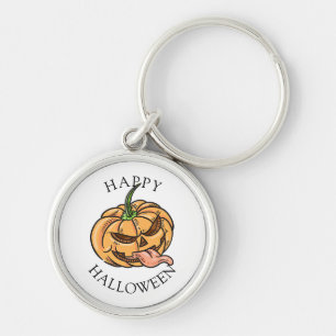 Lustiger Halloween-Kürbis Jack O Lantern Schlüsselanhänger