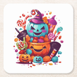 lustiger Halloween-Kürbis Rechteckiger Pappuntersetzer